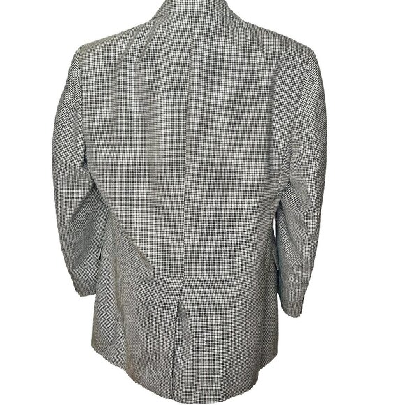 Lauren Ralph Lauren Mens Houndstooth Blazer 2-Button Wool Blend Size 42R Black & - Picture 6 of 16